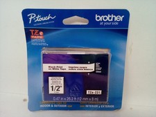 Genuine Brother TZe-231, 1/2" Black on White P-Touch TZ tape