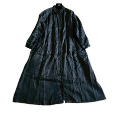 Nest Robe Linen Shirt Dress Flare Black Free Size Casual -From Japan