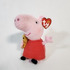 NWT TY Beanie Baby 6" Regular PEPPA PIG Plush Animal Stuffed Toy with Heart Tags