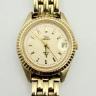 Vintage Timex Women Watch 25mm Gold Tone Steel Date Indiglo New Battery
