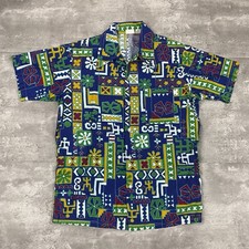 vintage 70s TOWNCRAFT JC PENNEY Hawaiian shirt M mod mcm aop button up funky jcp