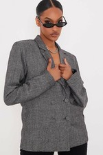 Image of I saw it first women's blazer black heritage oversized double breast size 6