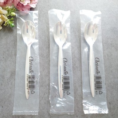 Christofle Drop 3pcs Silverplate Flatware Coffee Spoon Excellent