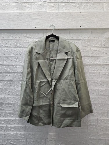 New Black Ficus Men's Linen Jacket Olive Sz M video thumbnail