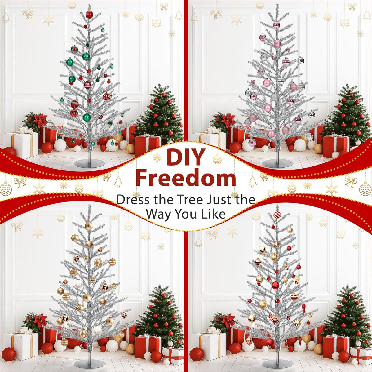 Vintage Aluminum Christmas Tree 36 Inch Tinsel Christmas Tree, 3 FT ...