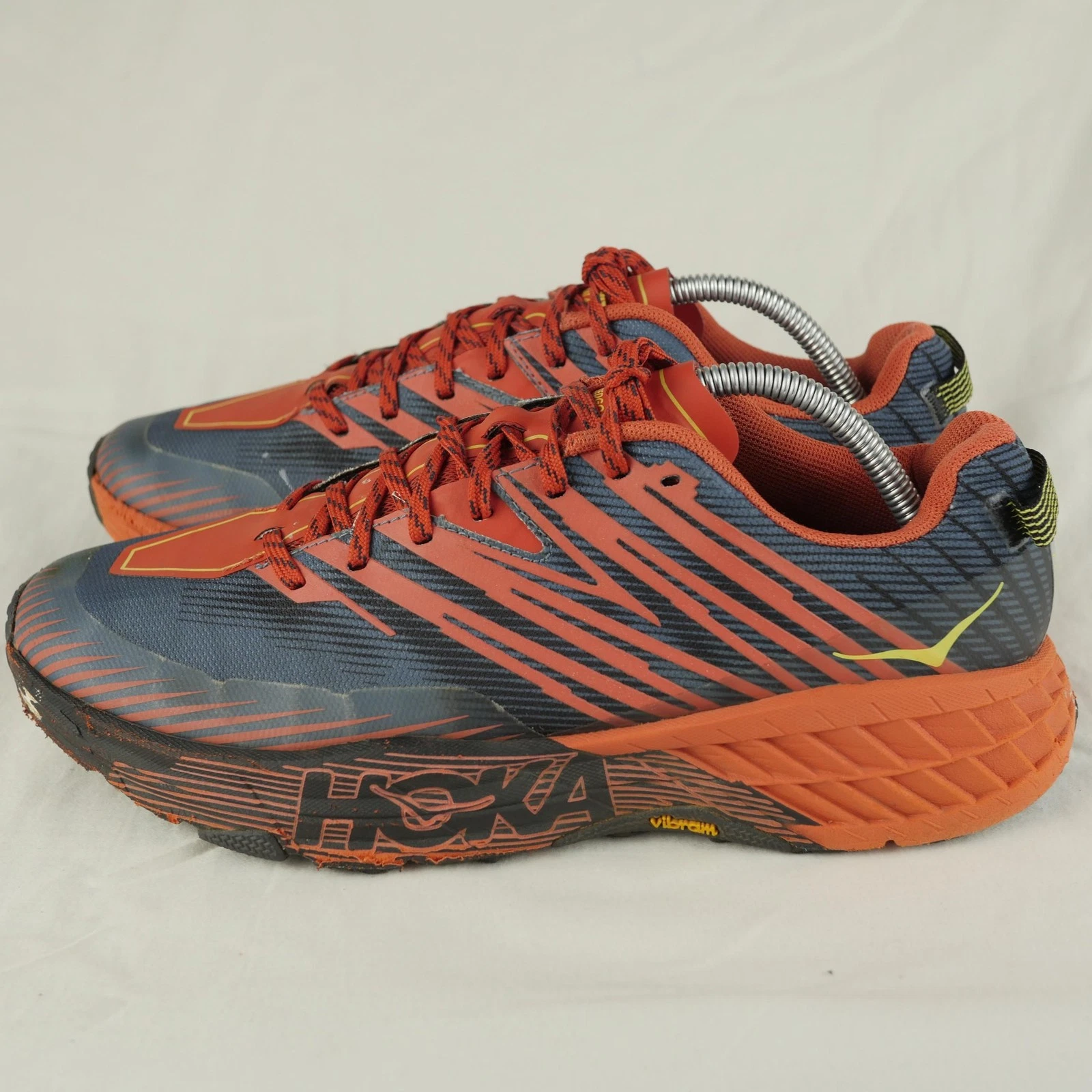 Hoka One One Shoes Mens Size 10 Orange Blue Speedgoat 4 Trail Running FPBL