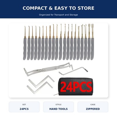 24PCS Automotive Lock Mechanism Service Repair Tool Kit with Zippered Case Tools
