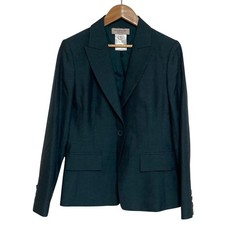 GIVENCHY wool silk peaked lapel tailored jacket, size 38, green. Women USED