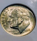 1961 Roosevelt Dime MS 66 NGC Silver 10C Philadelphia Uncirculated