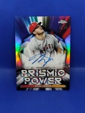 Mike Trout 2021 Topps Chrome Prismic Power Autograph 66/99.  On Card Auto 