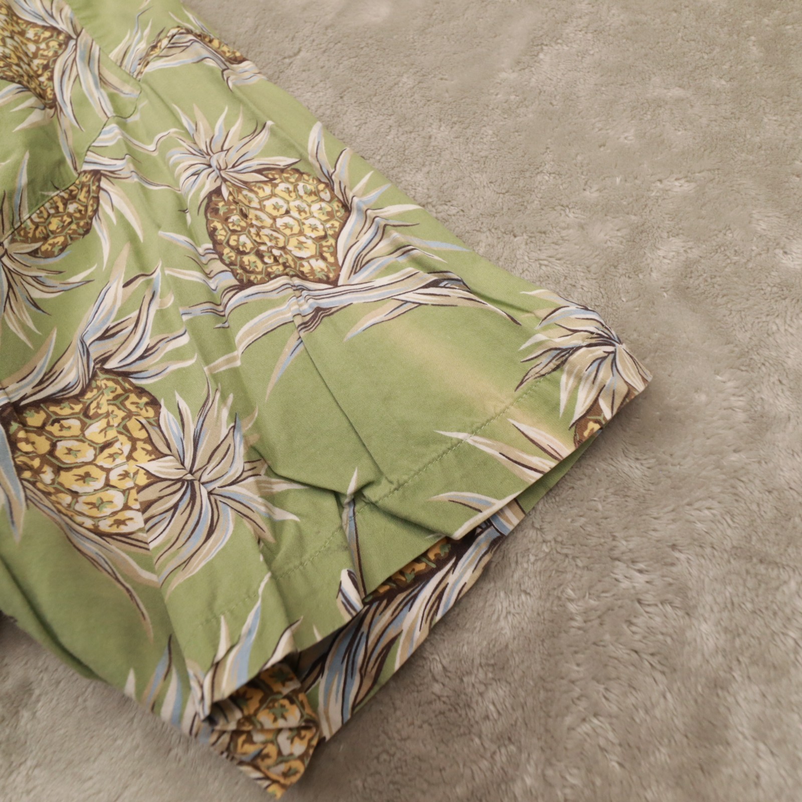 Chaps Ralph Lauren Vintage Green Pineapple Print Button Up Shirt Men's size XL thumbnail 4