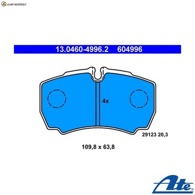 BREMSBELAGSATZ SCHEIBENBREMSE 13.0460-4996.2 FÜR IVECO DAILY/Platform/Chassis