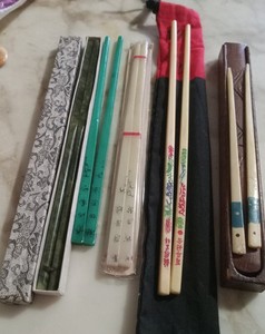 5 SETS of Chopsticks Jade Stone Plastic Bone Vintage Estate Collection
