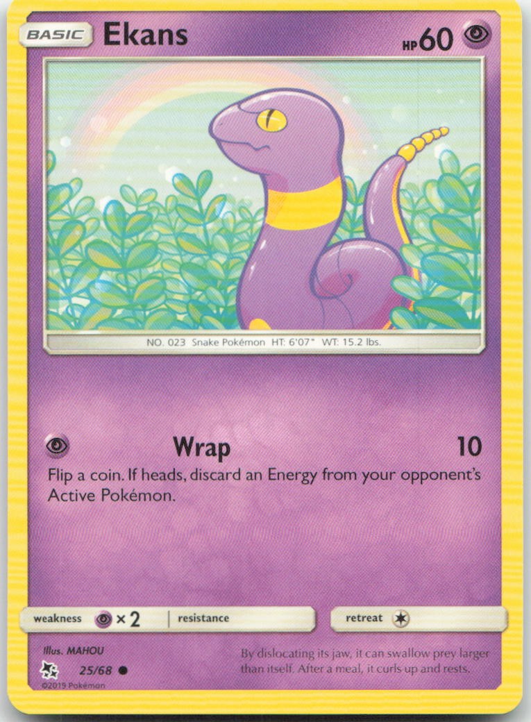 Ekans 25/68 Common Hidden Fates Pokemon Near Mint