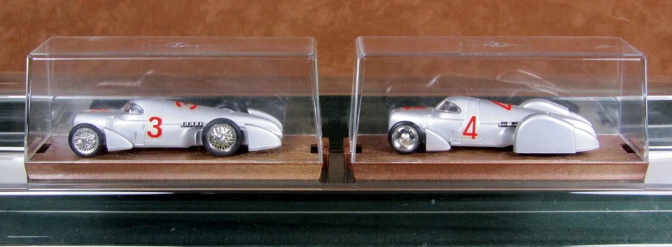 SET 2 BRUMM 1935/7 AUTO UNION REKORDWAGENS DIECAST 1:43 BOX/DISPLAY CASE (EXMT) - Image 2 of 4