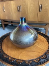 Scottish Art Glass Caithness Iridescent Petrol Style Vintage amid century Retro