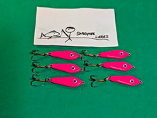 6 - 1/2 oz Slab Fishing Casting Jigging Lead Spoons Lures pink