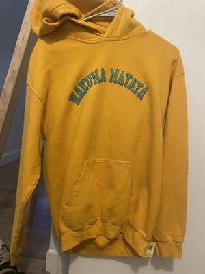 Medium  HAKUNA MATATA  Graphic Lion King Hoodie (Yellow) With Back Illustration