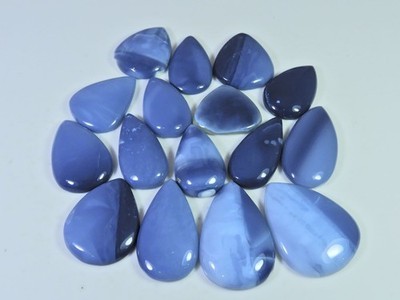 Blue Opal Flat back Cabs Polished Free form Pear Loose Gemstone Wholesale Lot