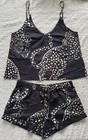 Desmond & Dempsey Womens Leopard Print Cotton Cami Shorts Top Pyjama Set M