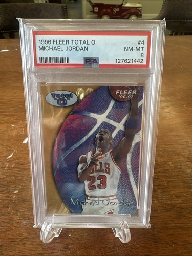 1996 Fleer Total O Michael Jordan #4 Of 10 Rare Acetate Iconic Insert PSA 8