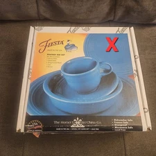 NEW Fiesta Ware 4 Piece Place Setting Retired PEACOCK Blue 830 327