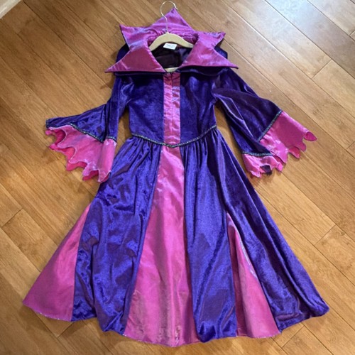 Disney Girls Halloween Costume Dress Purple Pink Elastic Stretch Size 5/6