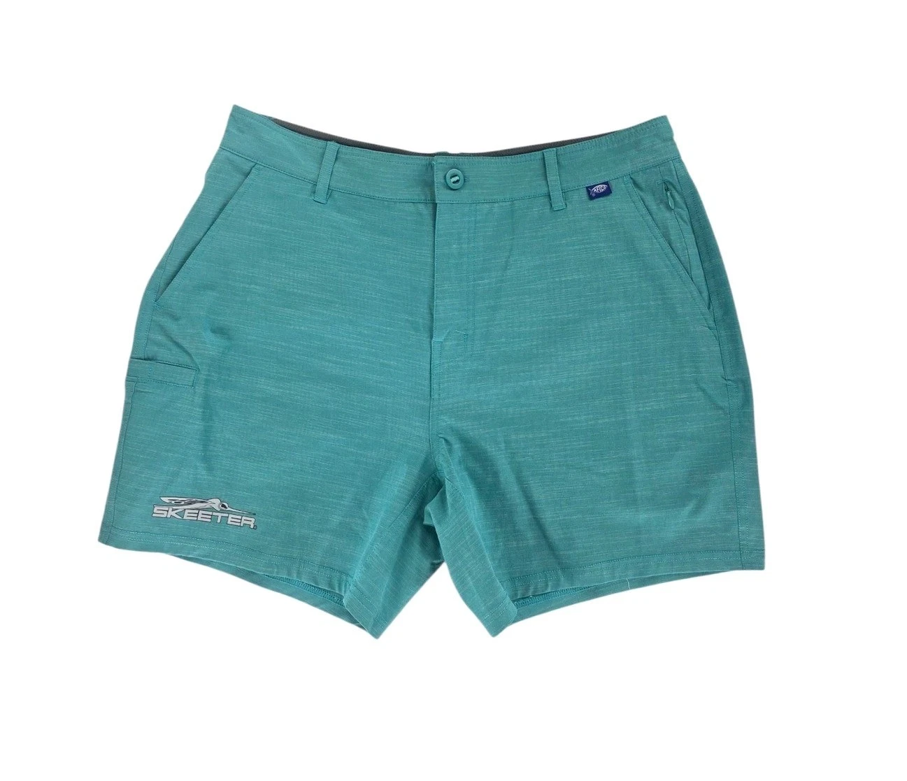 AFTCO Skeeter Mens 34x8 Fishing Boating Board Shorts Teal Heather Performance