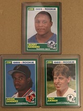 3- 1989 Score #257 Barry Sanders Rookie RC + Deion Sanders 246 + Troy Aikman 270