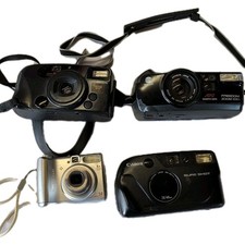 Lot Of 4 Cameras Olympus Minolta Canon For Parts