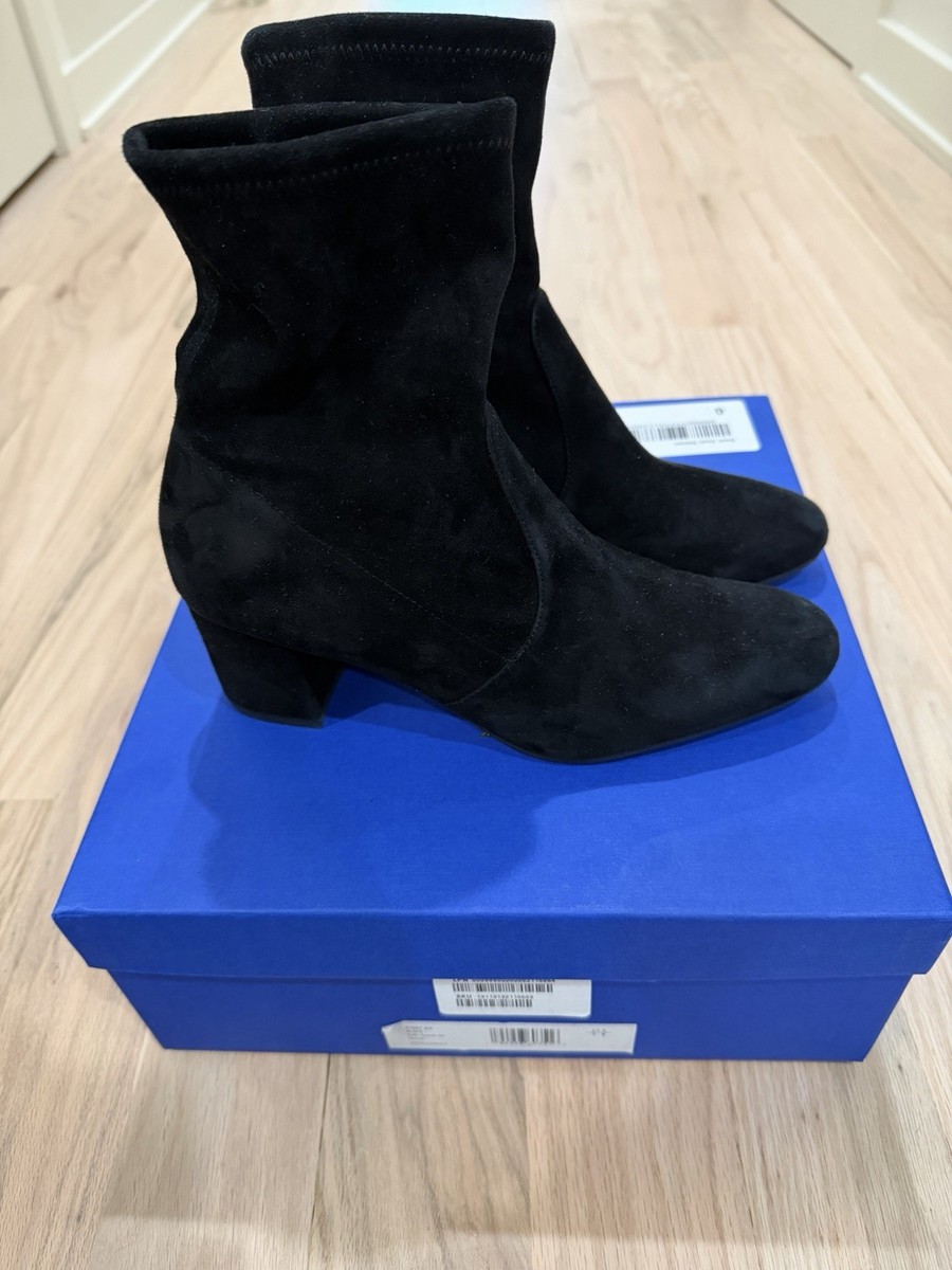 Stuart Weitzman Siggy 60 Black Suede Booties Size 37.5 View 3