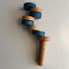 True Balance Wooden Coordination Toy Stack to Solve Blue  Natural
