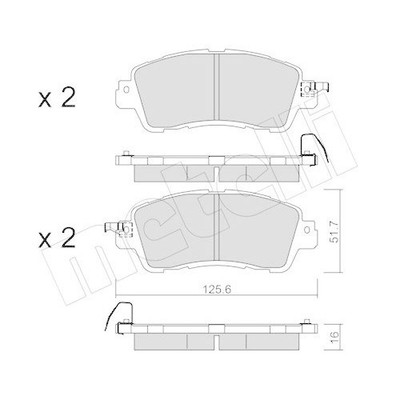 Bremsbelagsatz Scheibenbremse Metelli 22-1085-0 für Mazda Nissan Vorderachse
