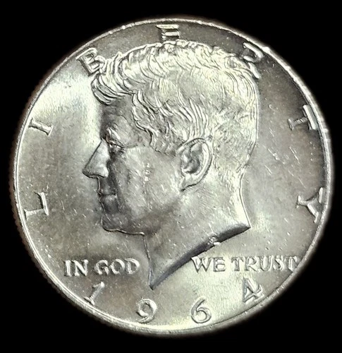 1964 P UNC Kennedy Half Dollar 50C 90% Silver Uncertified US Coin Collectible