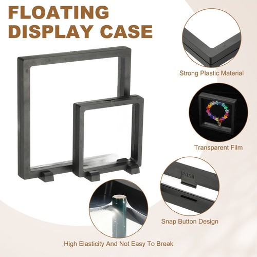 2Pcs Floating Display Case, 4.3 Inch PE Jewelry Storage Box, Light Purple/White - Afbeelding 3 van 6