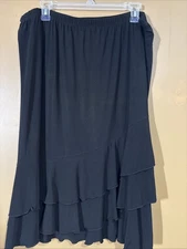 HC304. Antthony Originals Womens Jersey Knit Tiered Ruffle Skirt Size 1X