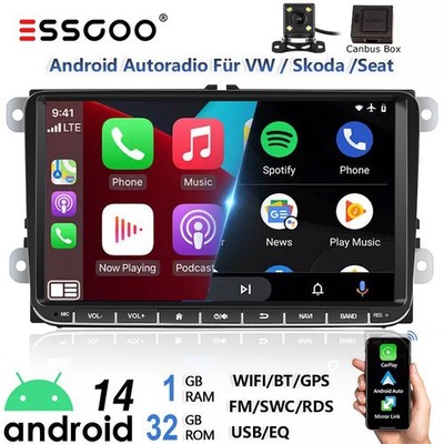 Android 14 Carplay Autoradio GPS NAVI RDS Für VW GOLF 5 6 Touran Tiguan Polo EOS
