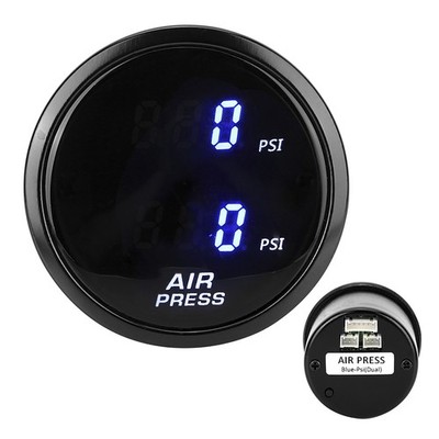 2in Car PSI Air Pressure Meter LED Blue Digital Display Boost Gauge Sensor K SET