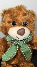 First  Main Cocoa Bear Plush With Green Ribbon