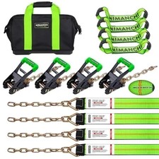 8 Point Roll Back Vehicle Tie Down Straps Kit, 2" x 16', Heavy Duty Car