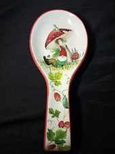Mushroom/Gnome Stoneware Spoon Rest - A Cracker Barrel Country Store Exclusive