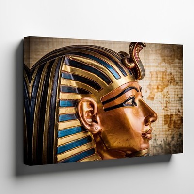 Egyptian Pharaoh Mask Canvas Wall Art Ancient Egypt Decor Historical Print