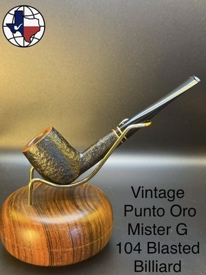 Vintage Savinelli Punto Oro Mister G 104 Blasted Billiard Tobacco Pipe
