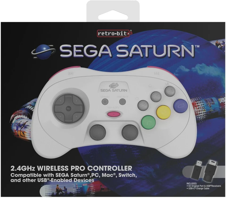 Retro-Bit SEGA Saturn® 2.4GHz Wireless Pro Controller for Sega Saturn, Sega Mega - Image 2 of 4