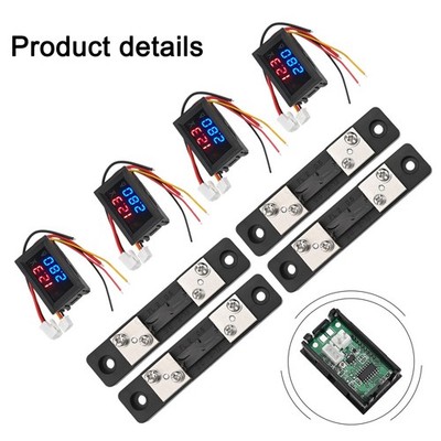 Dual Display LED Voltmeter Ammeter Set for 0 to 100V and 50A Applications