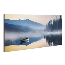 Nature Wall Art Canvas Picture: Lake Scene Landscape Print Mountain Forest Sc...