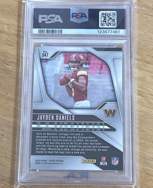Panini Prizm #347 Jayden Daniels Rookie RC 2024 PSA 9 Foto 2 de 2