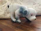Vintage Shawnee USA Pottery Blue and White Puppy Walking Dog Planter 1940's