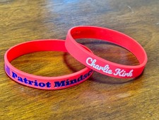 TWO 2 CHARLIE KIRK Memorial Bracelets Wristbands Turning Point USA MAGA RIP