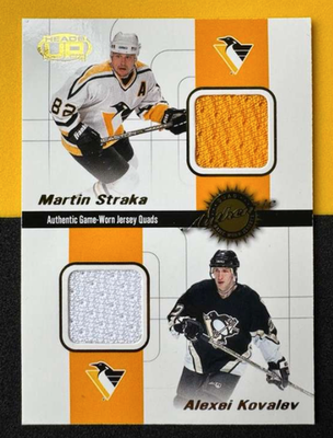 #ad #ad 🦄 🆓📦 2001 02 Pacific Heads Up Game Worn Jersey Quads Alex Kovalev Martin $8.95